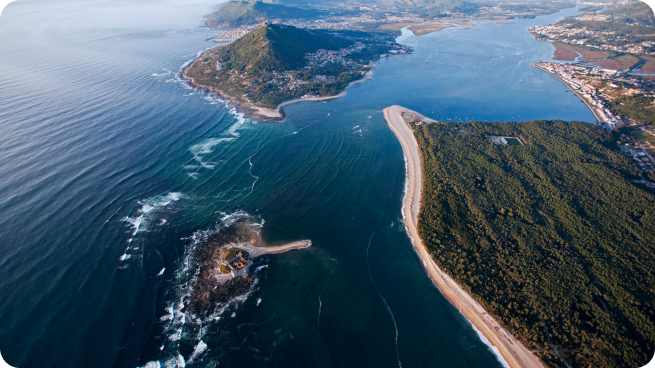 Imagem aérea do rio Minho